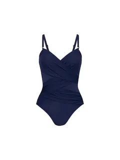 Costume da bagno da donna Floral Illusion blu