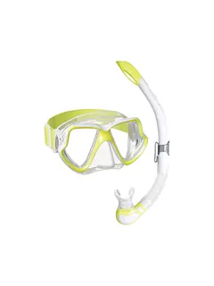 Set Maschera e Snorkel Combo Wahoo BB+ giallo