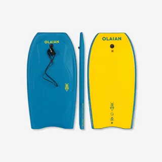 Bodyboard 100 Leash Polso Azzurro-giallo Bodyboard