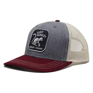 Cappellino Trucker - 6 Pannelli / Adulto / Taglia Unica (bordeaux/beige) Cappellini