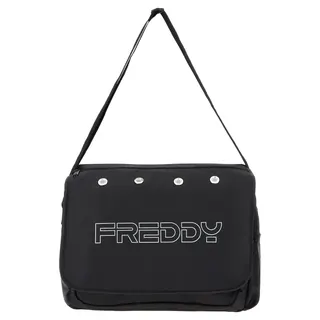 Borsa Messenger Bag In Nylon Nero Con Maxi-logo Freddy Borse Sportive