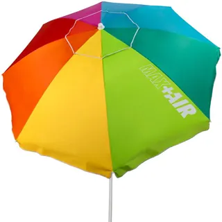 Aktive Ombrellone Da Spiaggia Antivento Con 8 Stecche, 220 Cm, Multicolore Parasole