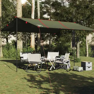Vidaxl Tendalino Da Campeggio Impermeabile 451x420 Cm Verde Oliva. Ombrellone Anti Uv
