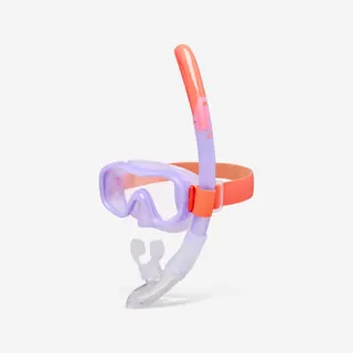 Kit Snorkeling Maschera E Boccaglio Bambini 100 Lilla Kit Snorkeling