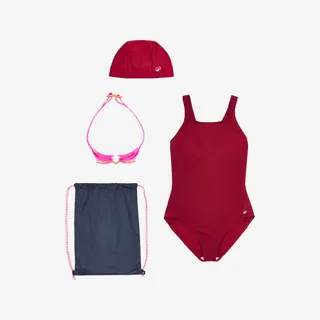 Kit Nuoto Bambina Costume, Occhialini, Cuffia, Sacca Viola Kit Nuoto