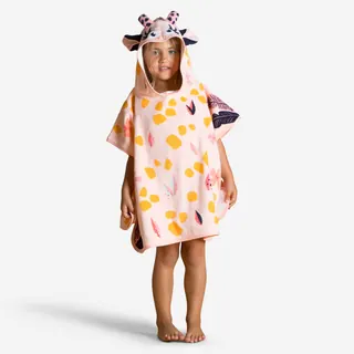 Poncho Baby Giraffa Cotone Bianco-rosa Poncho